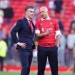 Arne Slot and Richard Hughes speak after winning the Premier League title.