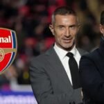 Arsenal pair Andrea Berta and Mikel Arteta.