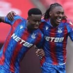 Crystal Palace Players Marc Guehi and Eberechi Eze celebrates a goal