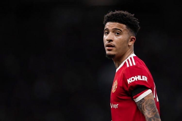 Man Utd player Jadon Sancho during a match