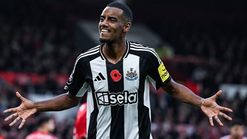 Liverpool transfer target Alexander Isak celebrating a goal