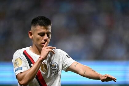 Claudio Echeverri (middle) is close to joining the 2023–24 Bundesliga champions.