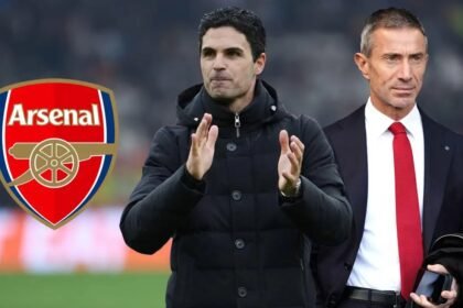 Arsenal duo Andrea Berta and Mikel Arteta.