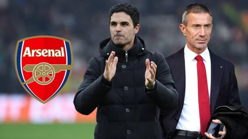Arsenal duo Andrea Berta and Mikel Arteta.