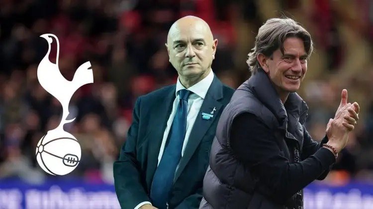 Tottenham Hotspur chief Daniel Levy and Thomas Frank.