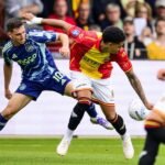 Ajax's Oscar Gloukh battles with Eagles forward Richonell Margaret