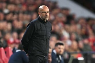 PSV manager Peter Bosz during the Champions League game against Union Saint-Gilloise