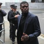 Former Arsenal midfielder Thomas Partey arrives at Southwark Crown Court in London