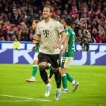 Harry Kane celebrates against Werder Bremen