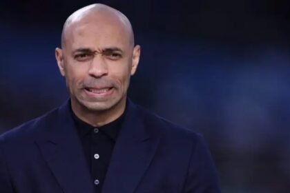 Thierry Henry during a CBS sports broadcast