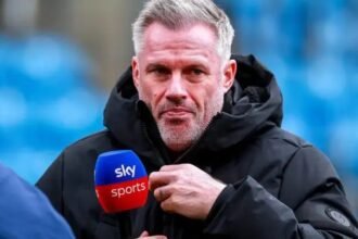 Jamie Carragher on punditry duty for Sky Sports