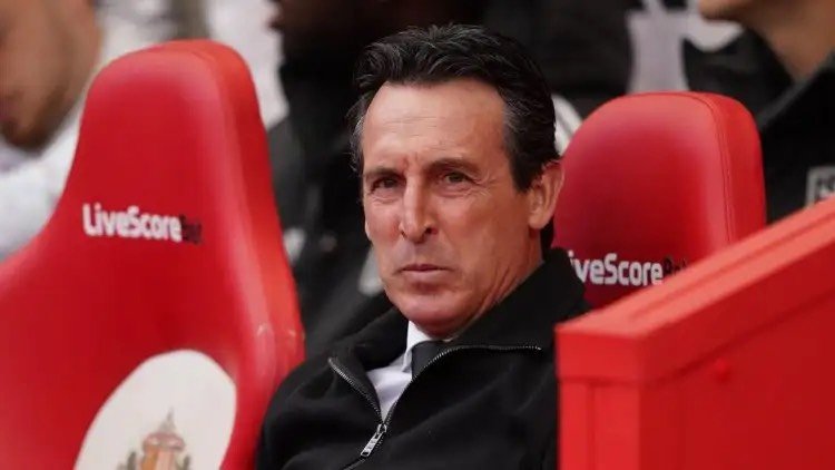 Unai Emery watches his side during a Premier League match.