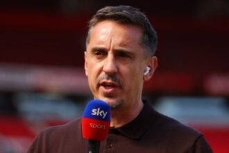 Gary Neville during a Sky Sports broadcast