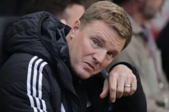 Newcastle head coach Eddie Howe before a match