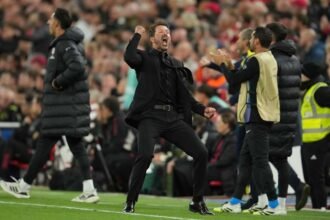 Atletico Madrid's Diego Simeone on the touchline