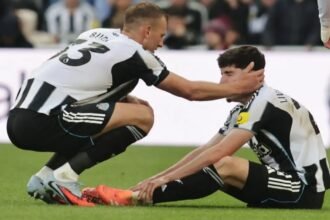 Tino Livramento is set for a spell on the sidelines after falling awkwardly against Arsenal.