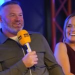 Wayne Rooney and Kelly Somers during a panel discussion