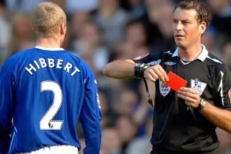 Mark Clattenburg and Tony Hibbert