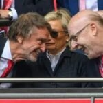 Sir Jim Ratcliffe and Avram Glazer attend a final at Wembley.