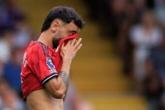 Man Utd captain Bruno Fernandes during a game