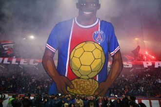 PSG fans celebrate Ousmane Dembele's Ballon d'Or win earlier this year