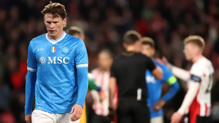 Scott McTominay scores twice but Napoli humiliated 6-2 by PSV in Champions League rout