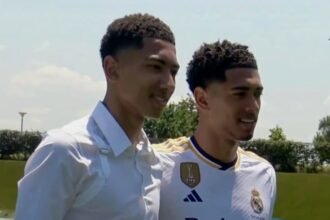 Jude Bellingham and Jobe Bellingham at real madrid training center