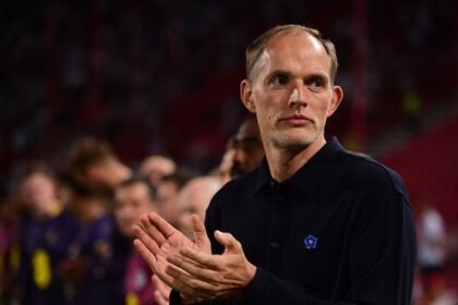 Thomas Tuchel watches on as his team participate in a World Cup qualifier.